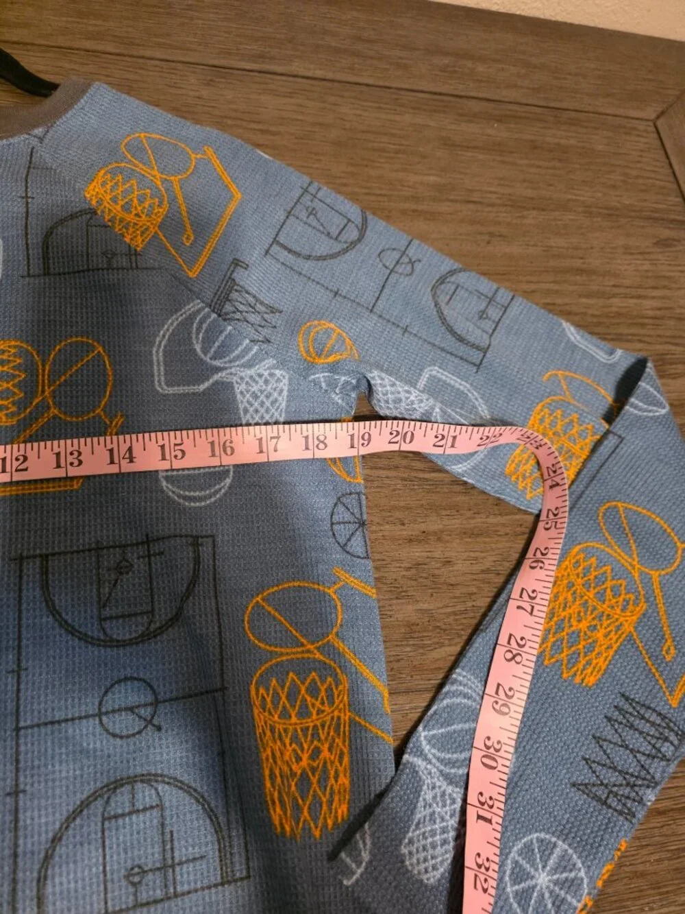 Nordstrom Boys Pajama Shirt Only Basketball Print Waffle Knit XL Sleep Top